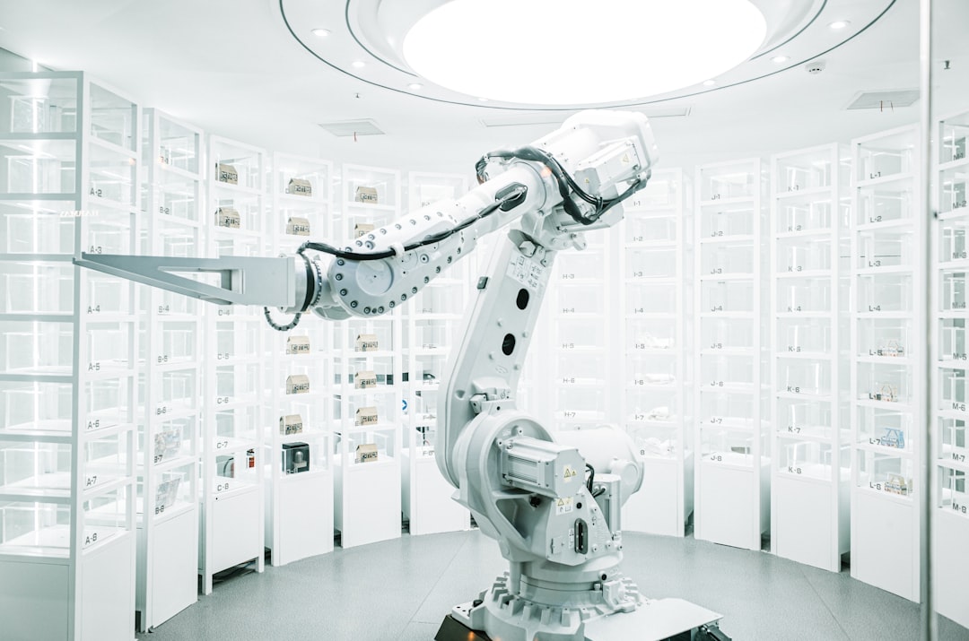 Johns Hopkins APLのロボット団体制御アーキテクチャを象徴する、複数のロボットやセンサーがネットワークで繋がった高度な制御システムのイメージ